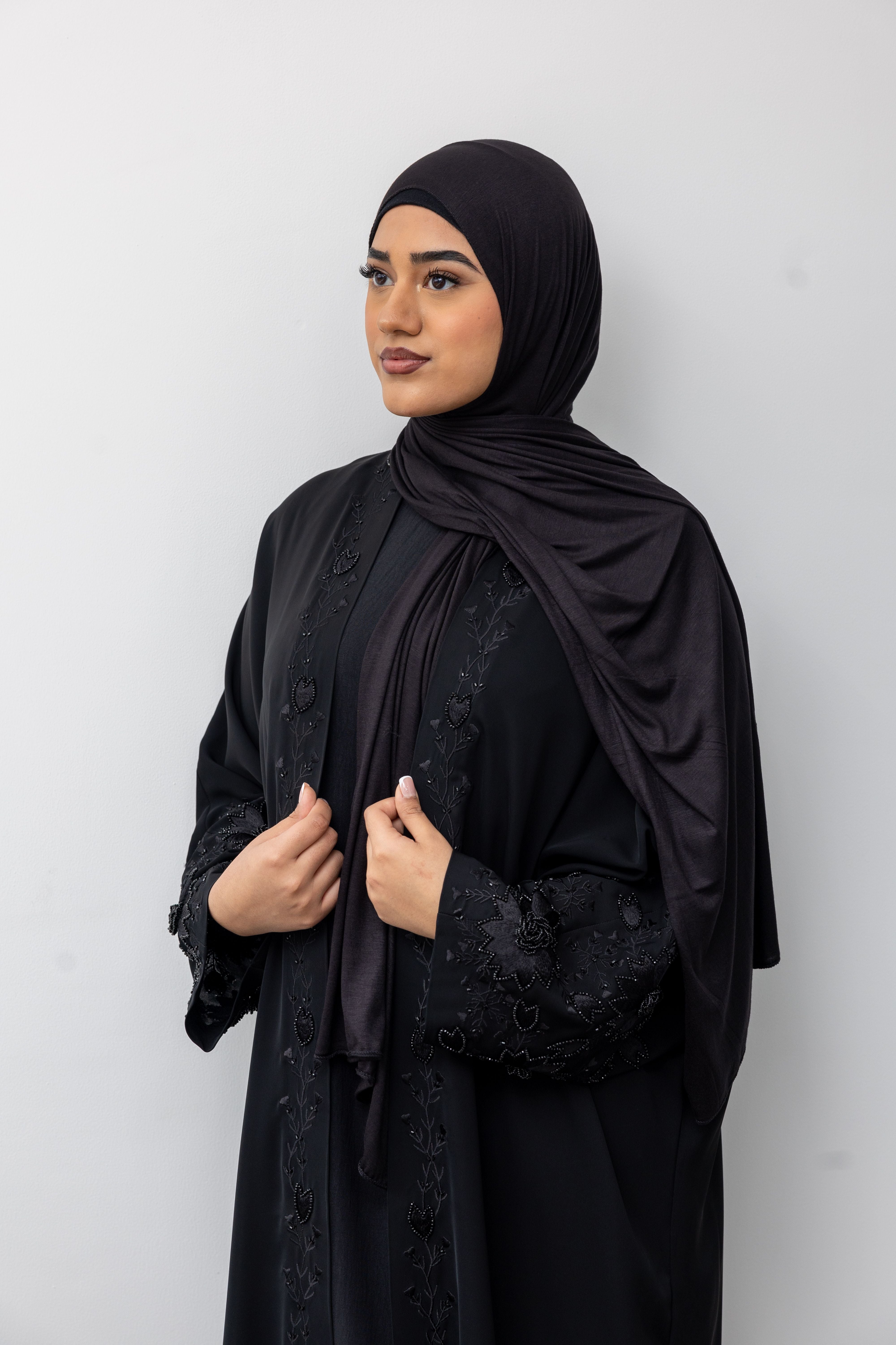 Black Kaftan Abaya Set