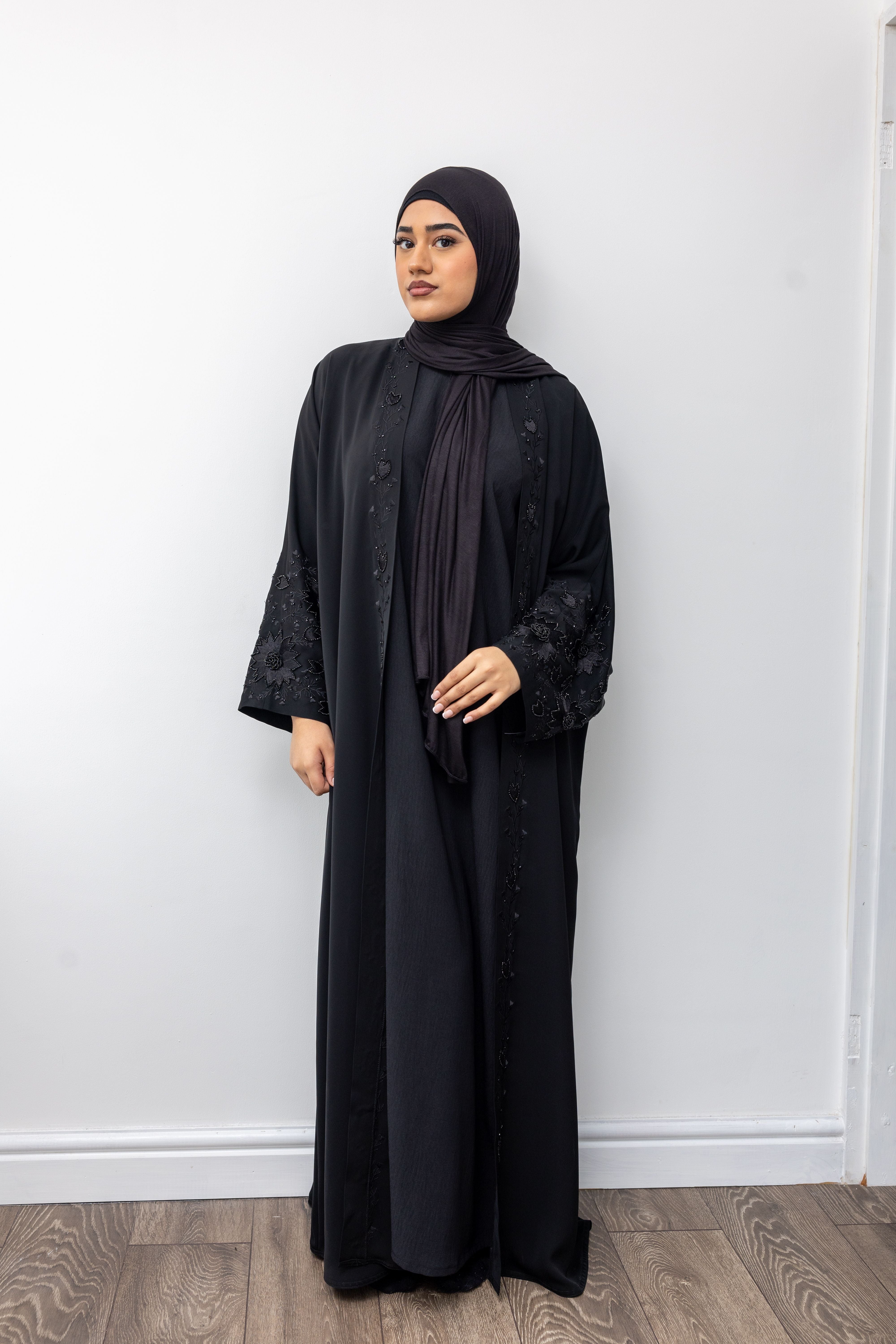 Black Kaftan Abaya Set