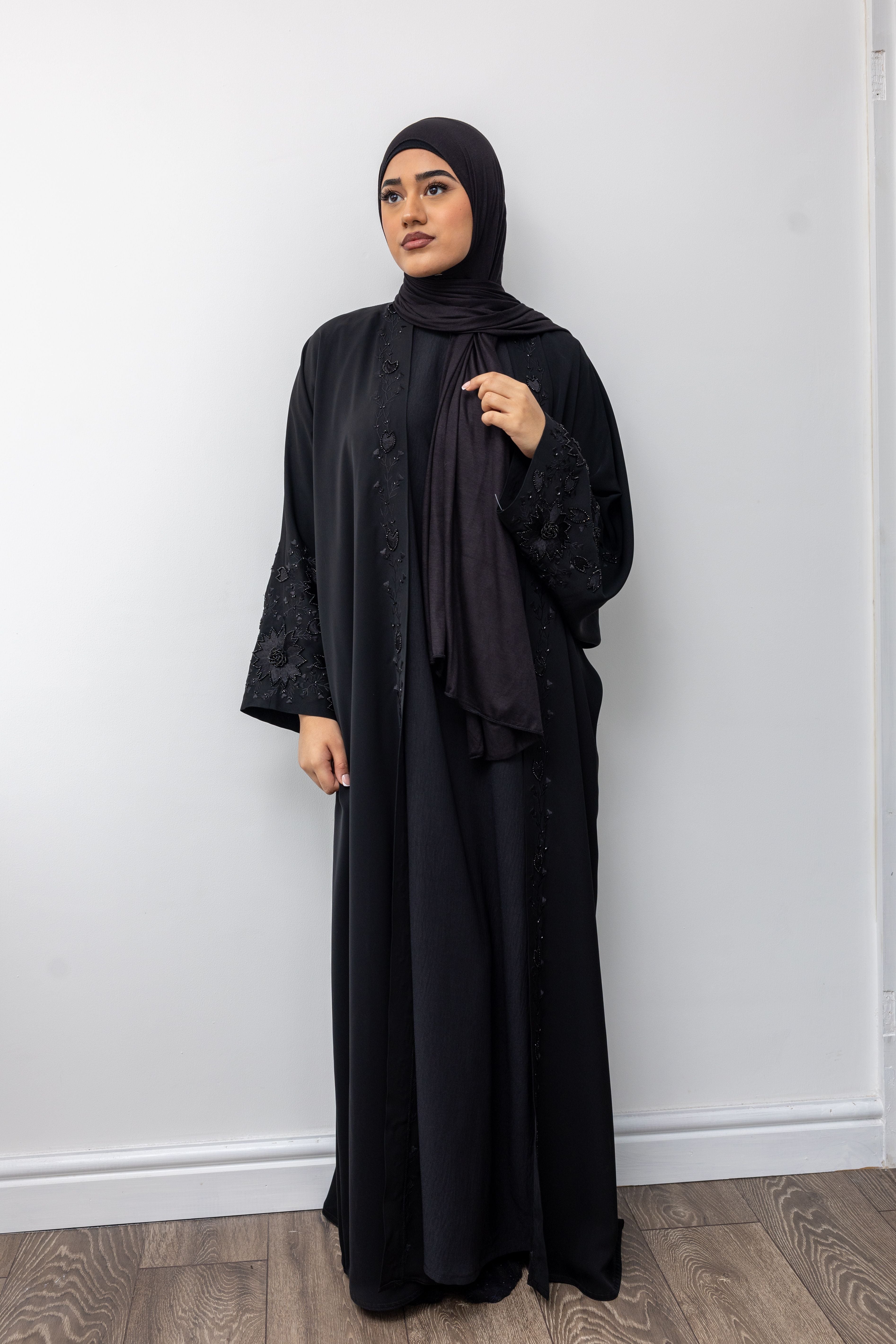 Black Kaftan Abaya Set